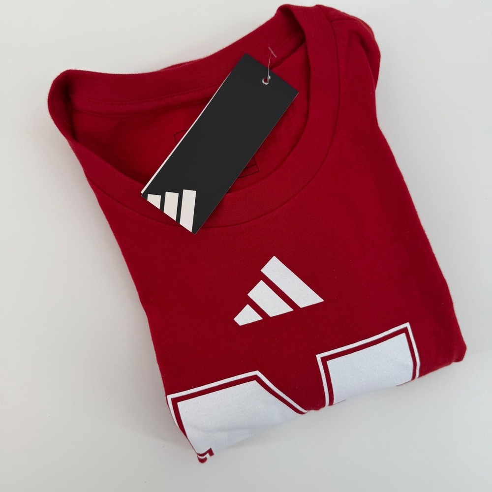 Adidas Nebraska Cornhuskers Red N Logo T Shirt Mens Size L NWT